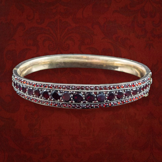 Antique Victorian Bohemian Garnet Bangle
