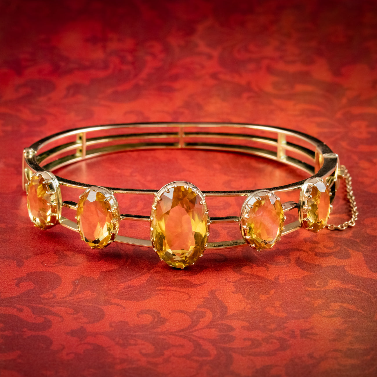 Antique Victorian Citrine Bangle 15ct Gold 22ct Of Citrine Circa 1900